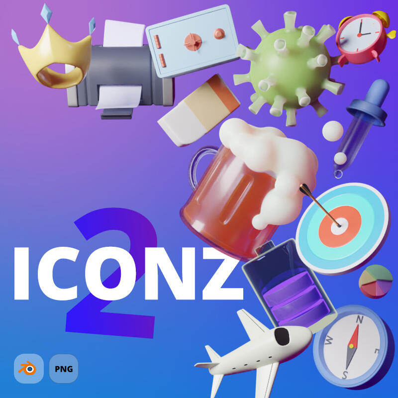 ICONZ - Library of 70 3D icons