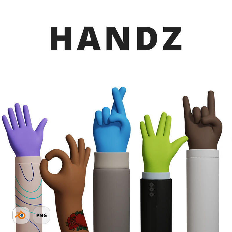 HANDZ - 3D illustration library of hand gestures for free