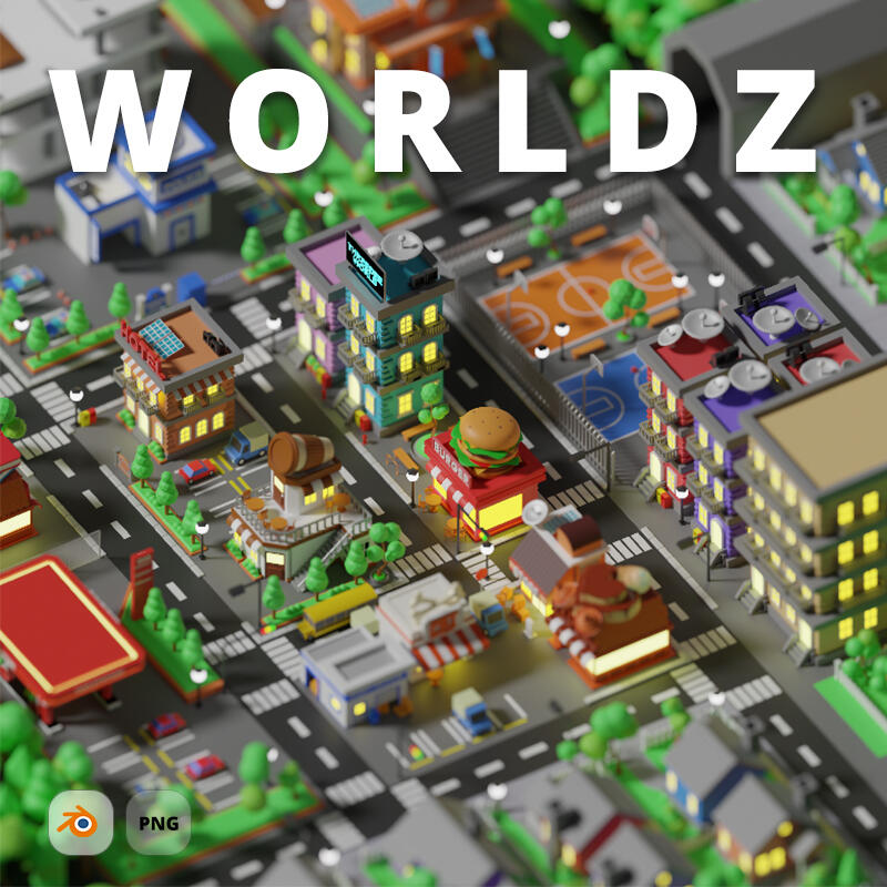 Build your own 3D world with various city assets and world generator