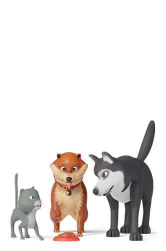 Pets 3D illustrations 3D models Cute 3D pets as a showcase for Pets library.
